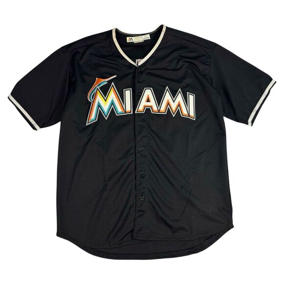 Majestic Miami Marlins Jose Fernandez Stitched Baseball Jersey Cool Base Mens XL - Picture 2 of 7